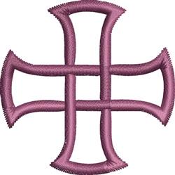 Simple purple cross design with smooth lines, exuding a modern and minimalist style.