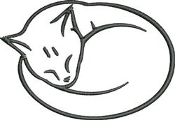 kitten quick stitch machine embroidery - Sleeping Cat perfect for reusable tote bags