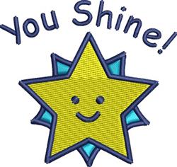 Cheerful smiling star with a bright yellow design, blue accents, and 'You Shine!' text above. Perfect for motivational decor.