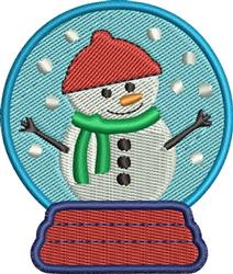 snowman detailed machine digital embroidery - Snow Globe perfect for reusable tote bags