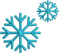 Bold blue snowflakes in geometric shapes showcase symmetrical branches, perfect for winter-themed decor.