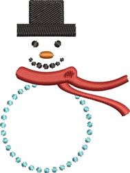 Snowman Monogram Frame - 4x4 snowman quick stitch embroidery design for patchwork quilt blocks