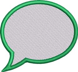 Playful speech bubble with a bright green outline and empty center, ideal for text or designs.