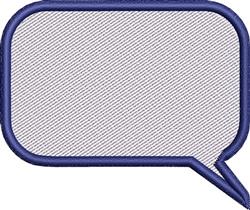 Speech bubble design in navy outline with textured white interior, sleek and minimalistic style.