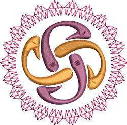 Spiked Circle - 4x4 circle quick stitch embroidery design for kitchen tea towels