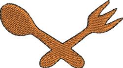 quick stitch fork machine embroidery pattern - Spoon And Fork for kitchen tea towels