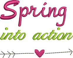 Spring Into Action - 4x4 heart beginner-friendly embroidery design for reusable tote bags