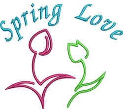 Spring Love - 4x4 tulip beginner-friendly embroidery design for reusable tote bags
