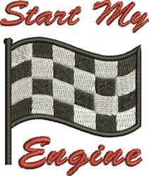 detailed engine machine embroidery pattern - Start My Engine for kitchen tea towels