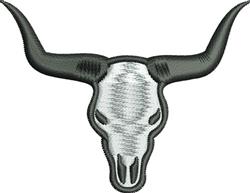 Steer Skull - 4x4 skull quick stitch embroidery design for decorative pillow covers