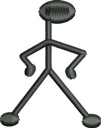Stick figure with black outline and rounded head, confidently posed with hands on hips, playful and minimalist.