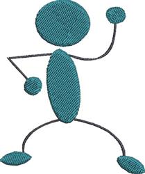 quick stitch dancing machine embroidery pattern - Stickman Dancing for reusable tote bags
