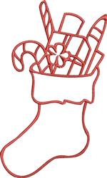 beginner-friendly christmas outline machine embroidery pattern - Stocking Outline for reusable tote bags