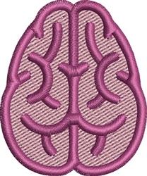 Playful stylized brain in vibrant pink with curvy lines and textured details, perfect for casual applications.