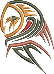 Stylized fish design featuring flowing lines and geometric shapes in earthy tones, perfect for modern decor.