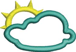 quick stitch sunflower machine embroidery pattern - Sun And Cloud for kitchen aprons