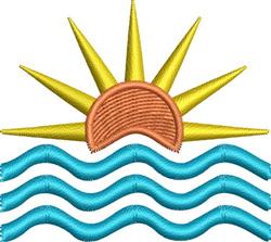 quick stitch sunflower machine embroidery pattern - Sun Beach for reusable tote bags