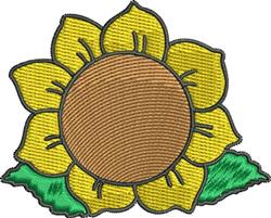 Sunflower - 4x4 sunflower detailed machine embroidery design for cute baby onesies