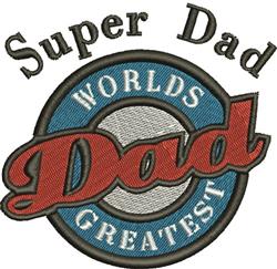 detailed dad machine embroidery pattern - Super Dad perfect for kitchen tea towels