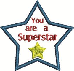 Vibrant star shape in blue with 'You are a Superstar' in cheerful red, showcasing a joyful design for awards.