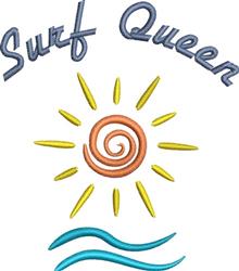 beginner-friendly summer sunflower machine embroidery pattern - Surf Queen for kitchen tea towels