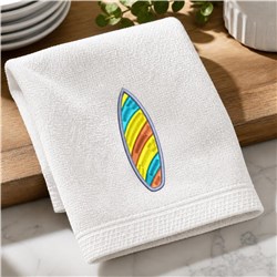surfboard beginner-friendly machine embroidery - Surfboard for kitchen tea towels