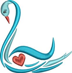 Swan - 4x4 bird quick stitch embroidery design for Valentines Day Gifts