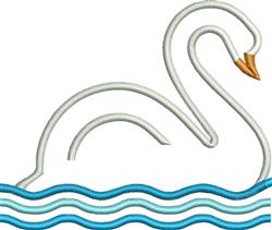 Swan - 4x4 bird beginner-friendly machine embroidery design for reusable tote bags