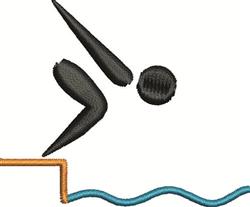 Swimmer - 4x4 swimmer quick stitch machine embroidery design perfect for Swim Caps