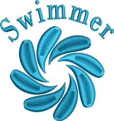 beginner-friendly swimmer machine embroidery pattern - Swimmer for decorative pillow covers