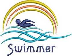 beginner-friendly swimmer machine embroidery pattern - Swimmer for decorative pillow covers