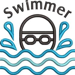 beginner-friendly swimmer machine embroidery pattern - Swimmer for decorative pillow covers