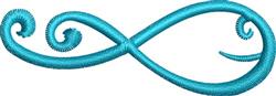 Modern swirl design in vibrant turquoise featuring an elegant infinity symbol with flowing, soft curves.