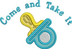 Take It - 5x7 take beginner-friendly machine embroidery design for cute baby onesies
