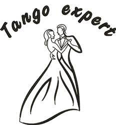 Simple line art of a couple dancing tango, featuring a suited man and a gown-clad woman, exuding elegance.