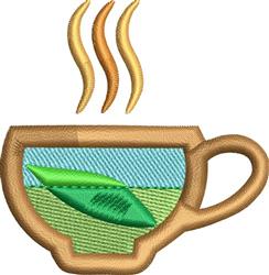 cup beginner-friendly machine embroidery - Tea Cup perfect for kitchen tea towels