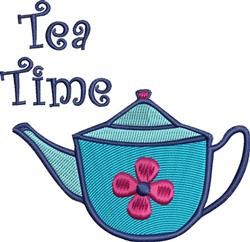 detailed time machine embroidery pattern - Tea Time perfect for reusable tote bags