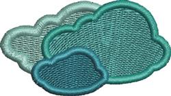 Playful teal clouds with smooth edges, featuring a large light teal cloud above dark teal clouds, ideal for home décor.