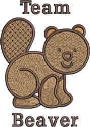 Team Beaver - 4x4 beaver detailed machine embroidery design perfect for Baby Bibs
