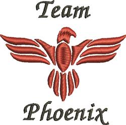 beginner-friendly bird machine embroidery pattern - Team Phoenix for Fan Banners
