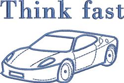 Think Fast - 4x4 fast beginner-friendly machine embroidery design for Baseball Caps