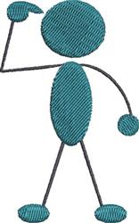 Thinking Stickman - 4x4 stickman quick stitch embroidery design for Mindfulness Journals
