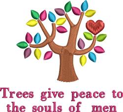 Colorful tree with vibrant leaves and a red heart, accompanied by a heartfelt quote, ideal for a playful design.