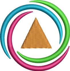 circle quick stitch machine embroidery - Triangle In Circle perfect for Wall Art