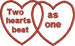 Two Hearts - 4x4 heart quick stitch embroidery design for decorative pillow covers