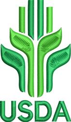 USDA logo featuring green leaves above bold text, with modern vertical lines for a clean aesthetic.