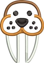 Walrus Face - 4x4 face quick stitch embroidery design for decorative pillow covers