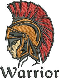 detailed head machine embroidery pattern - Warrior Head for decorative pillow covers