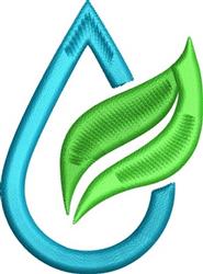 Water Drop Leaf - 4x4 leaf quick stitch embroidery design for reusable tote bags