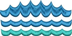 beginner-friendly summer wave machine embroidery pattern - Water Waves for Drink Coasters